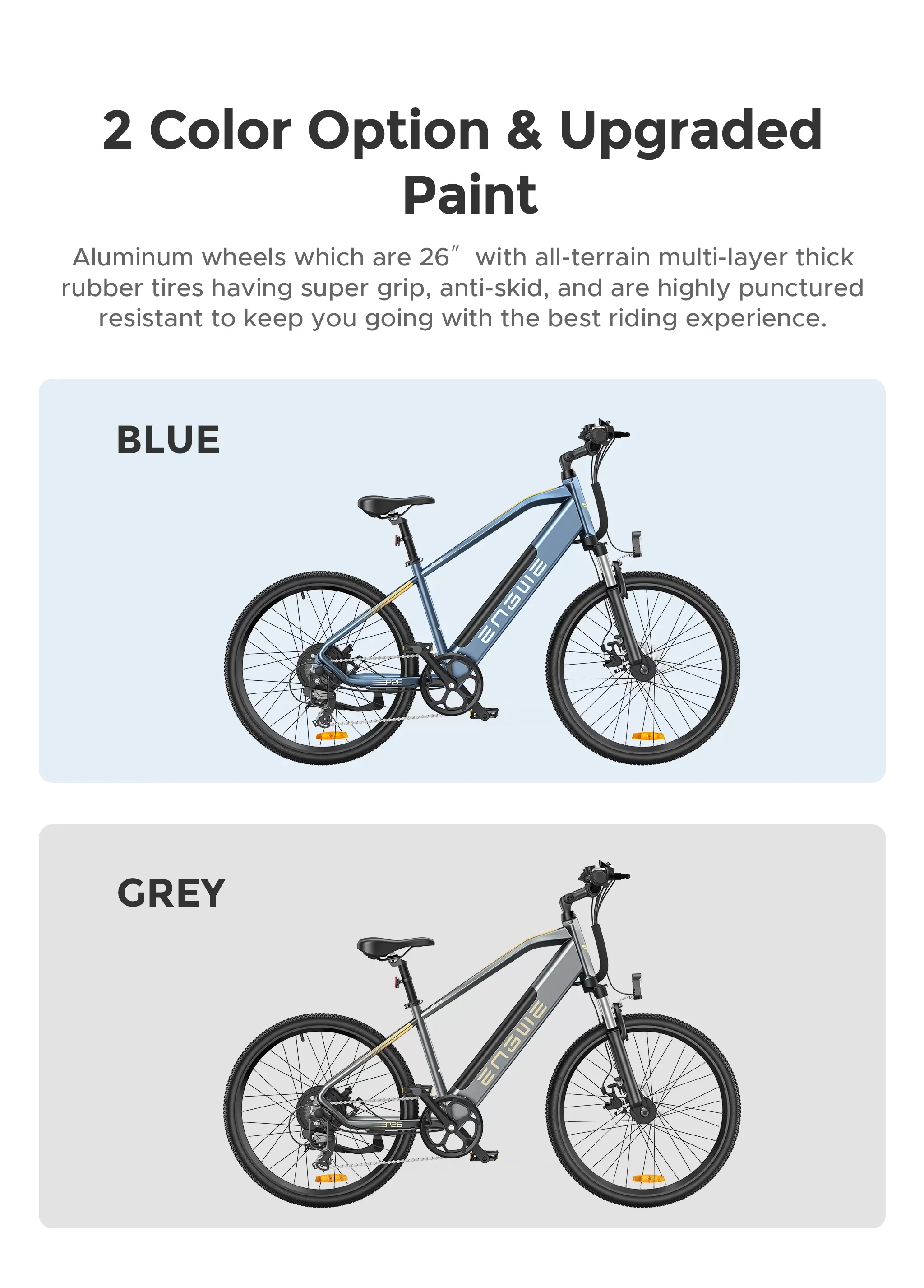 ENGWE P26 800W(Peak) 62Miles Front Suspension Commutting E-bike - Image 9