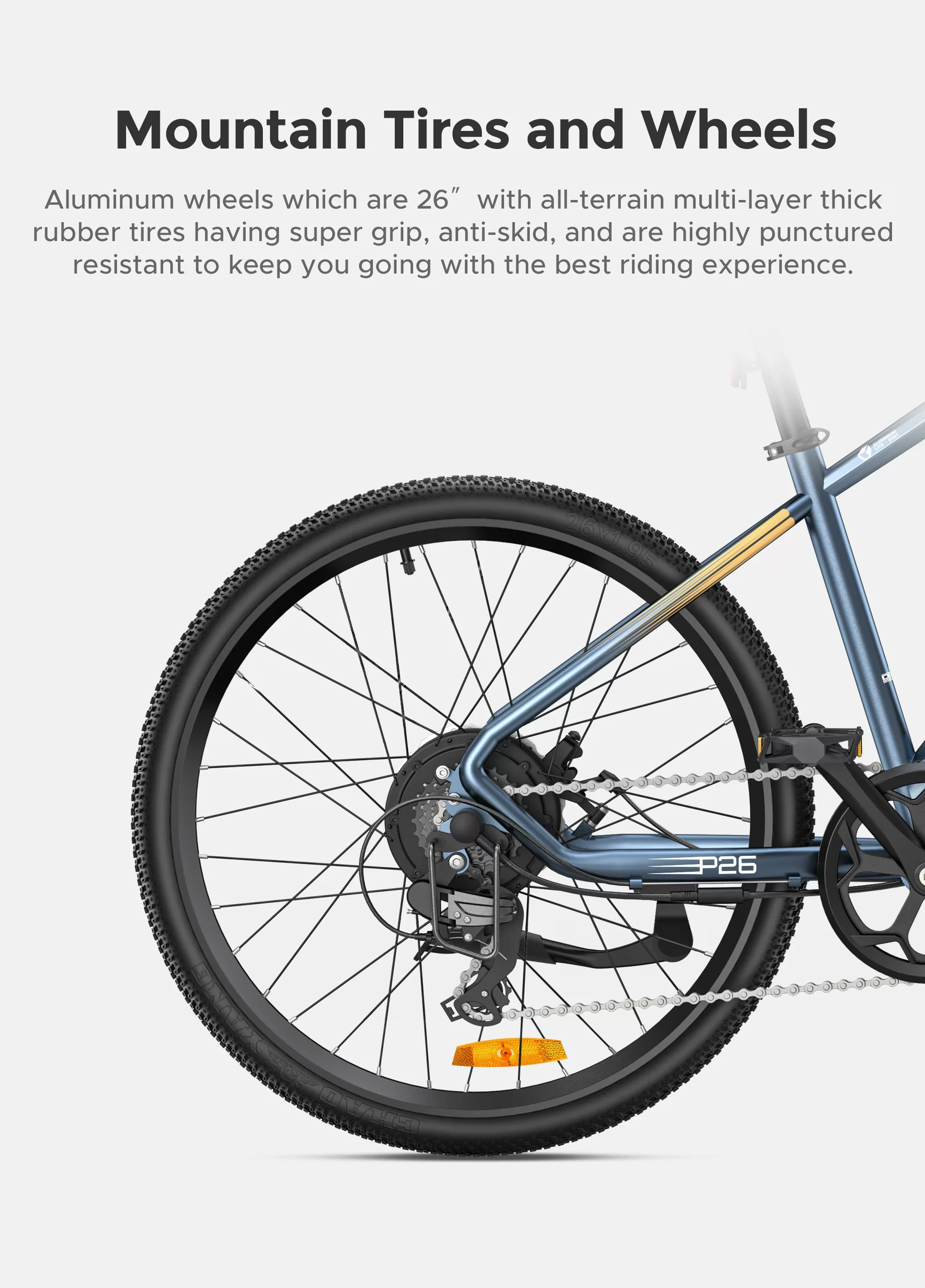 ENGWE P26 800W(Peak) 62Miles Front Suspension Commutting E-bike - Image 10