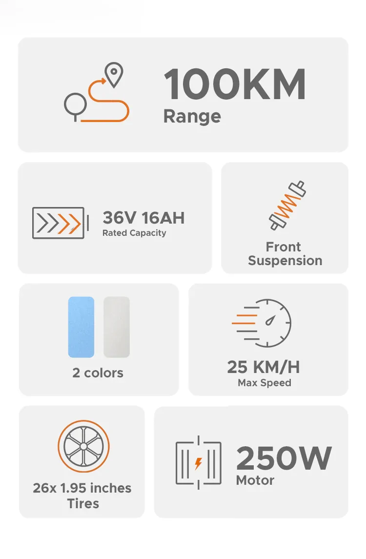 engwe p26 250w 100 km Εμβέλεια Μέγιστη ταχύτητα 25 km/h Εμπρόσθια ανάρτηση μετακίνησης Ηλεκτρικό Ποδήλατο